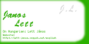 janos lett business card
